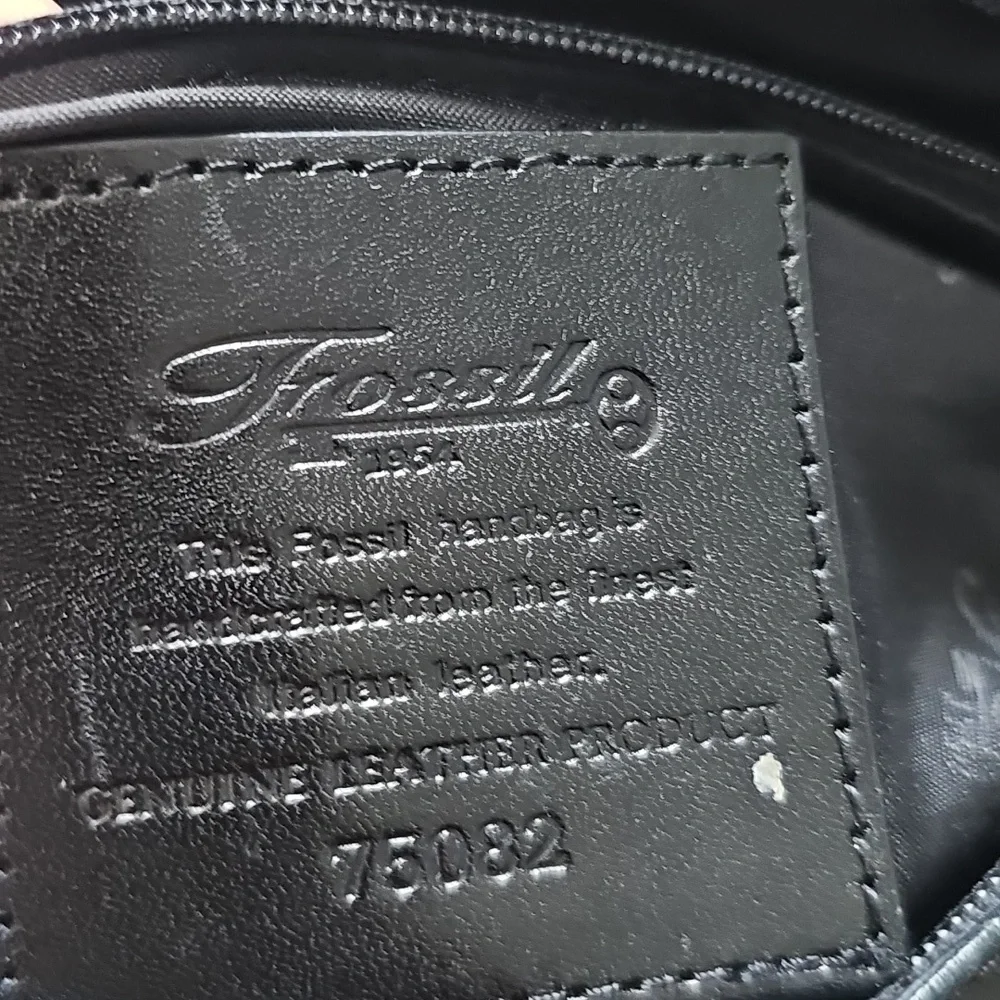Fossil Elegant Black Leather Tote Bag